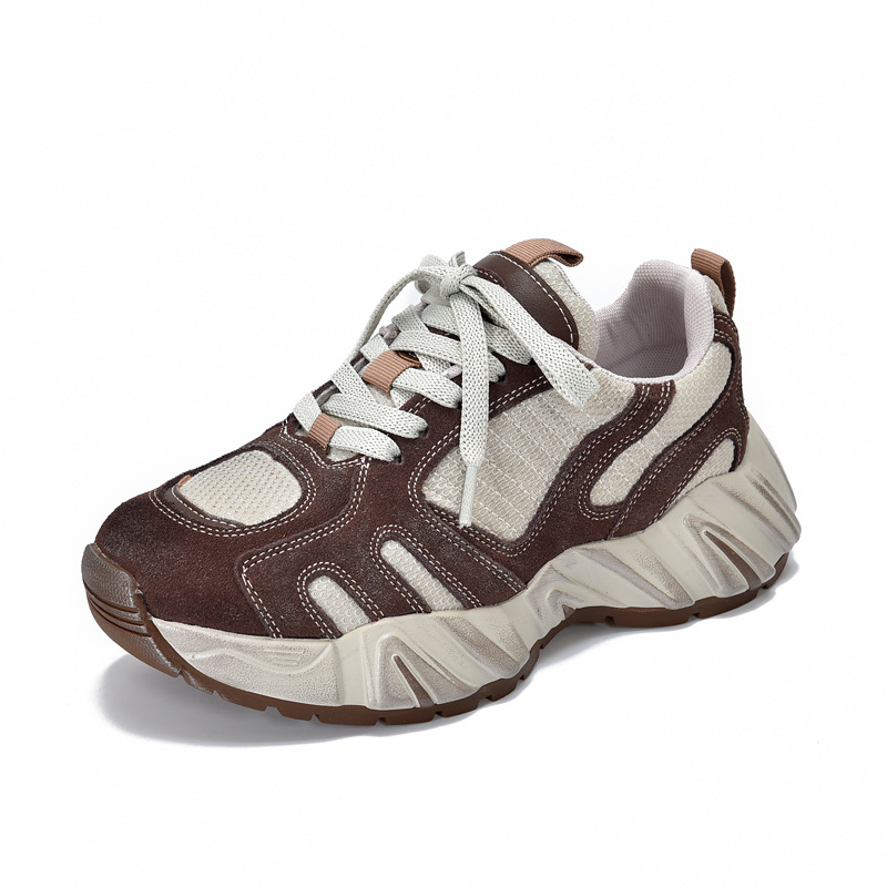Ethnic Fashion In - 4.5cm Air Mesh Suede Genuine Leather