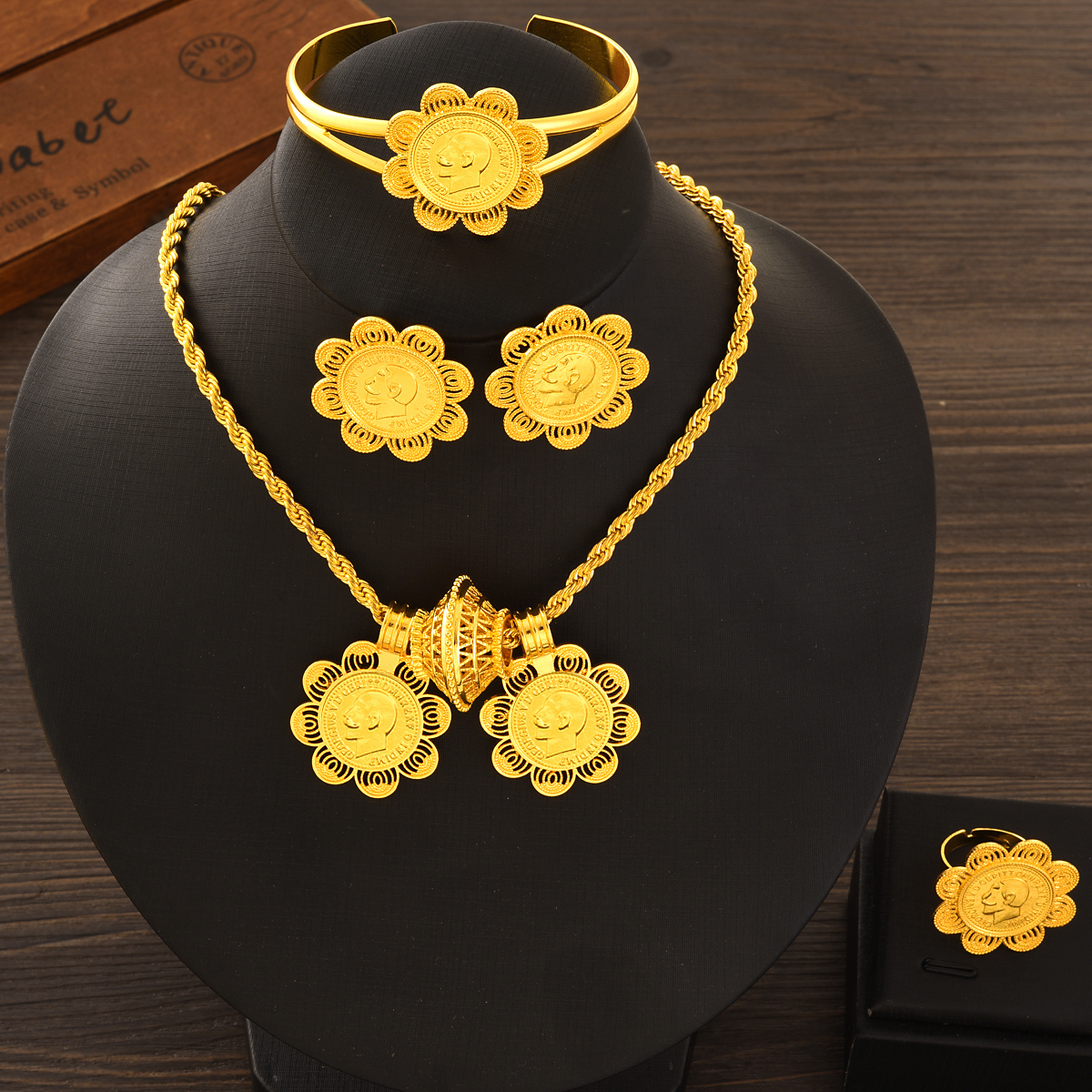 Ethnic Fashion Dubai - Dubai 24k Gold Plated Double Pendant