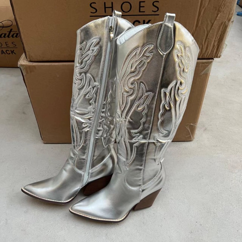 Ethnic Fashion In - Fashion Embroidery High Heel Women's Knee