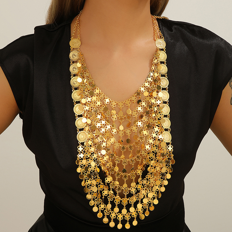 Ethnic Fashion Dubai - Golden Middle East Dubai Multi-layer Tassel