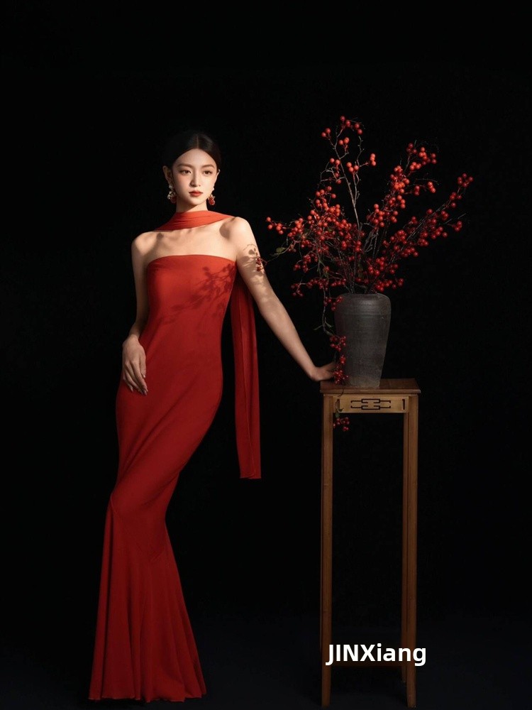 Red Retro Chinese Style Dress  - Ethnic Fashion Studio recensie en prijs