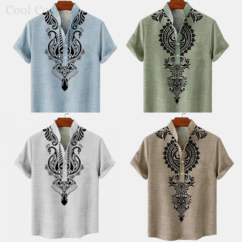 Male Retro Tops Henley Shirt M - Ethnic Fashion For Men recensie en prijs