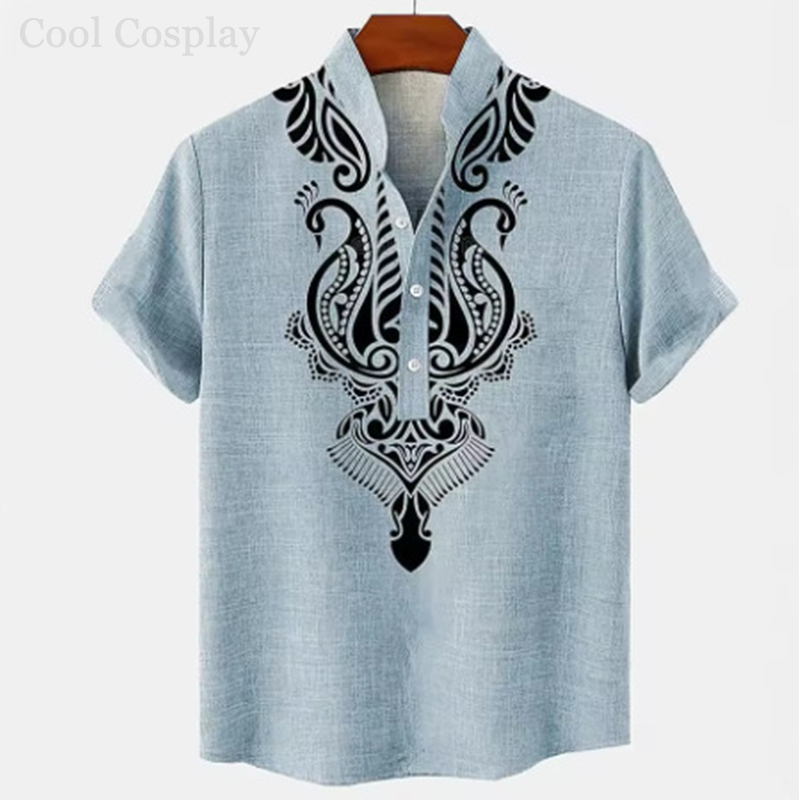 Male Retro Tops Henley Shirt M - Ethnic Fashion For Men recensie en prijs