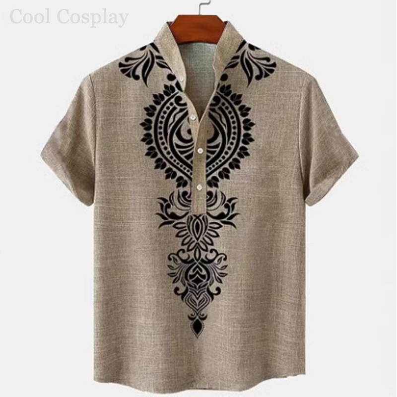 Male Retro Tops Henley Shirt M - Ethnic Fashion For Men recensie en prijs