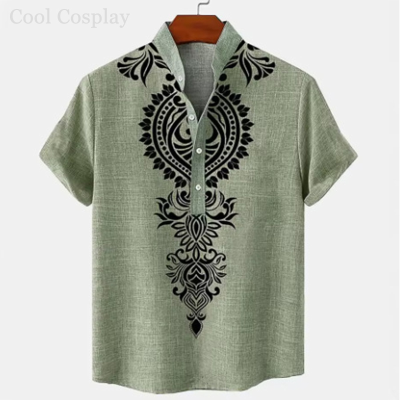 Male Retro Tops Henley Shirt M - Ethnic Fashion For Men recensie en prijs