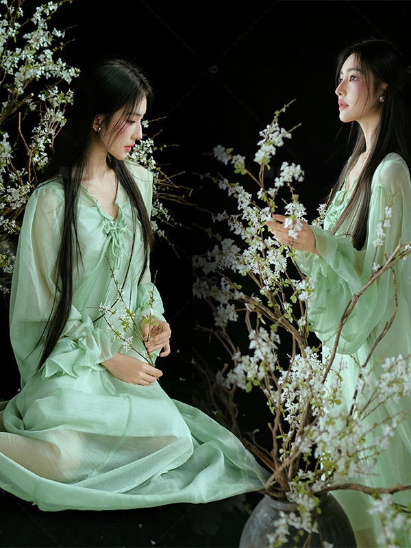 Chinese Style Green Dress Trad - Ethnic Fashion Studio recensie en prijs