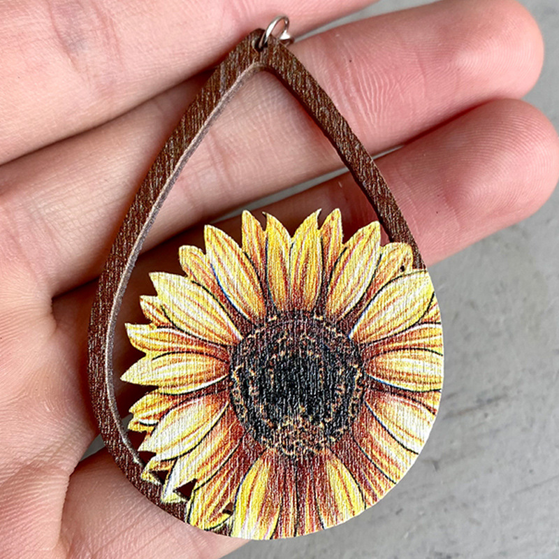 Laser Cutout Wood Sunflower Ca - Ethnic Fashion Boutique recensie en prijs