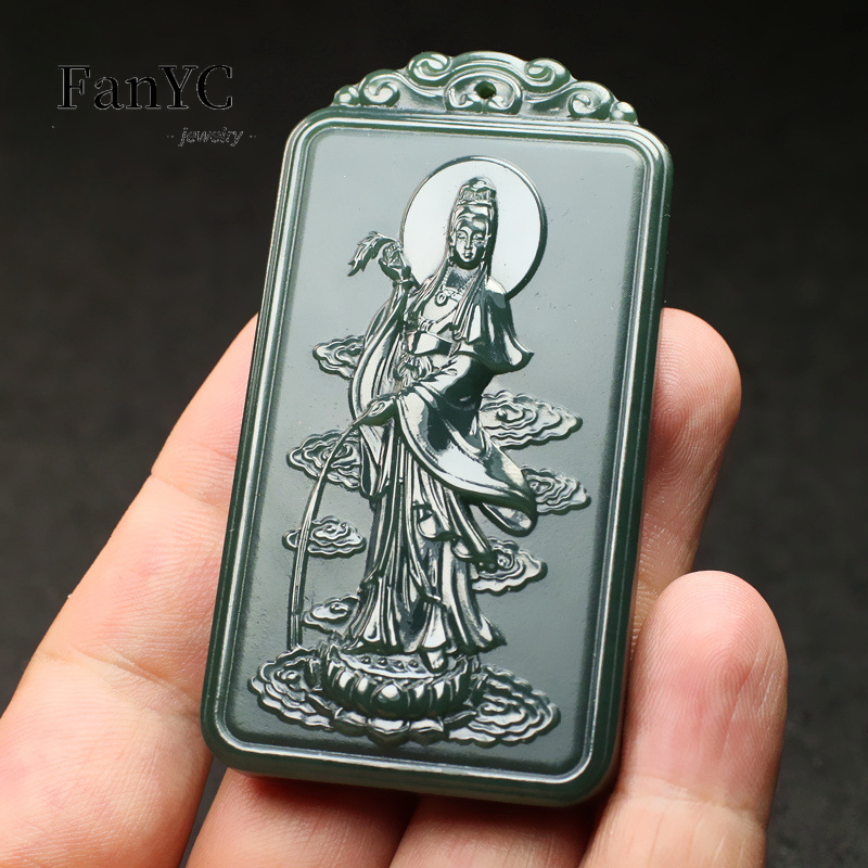 Natural Hetian Jade Qingyu Gua - Ethnic Fashion For Men recensie en prijs