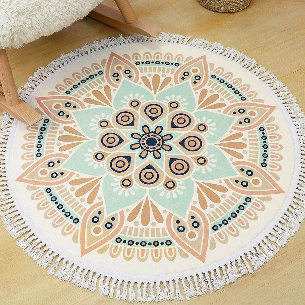 Round Rug Bedroom Tassel Carpe - Ethnic Fashion Online recensie en prijs
