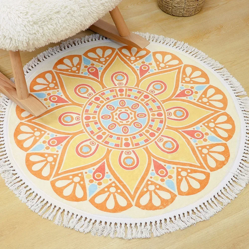 Round Rug Bedroom Tassel Carpe - Ethnic Fashion Online recensie en prijs