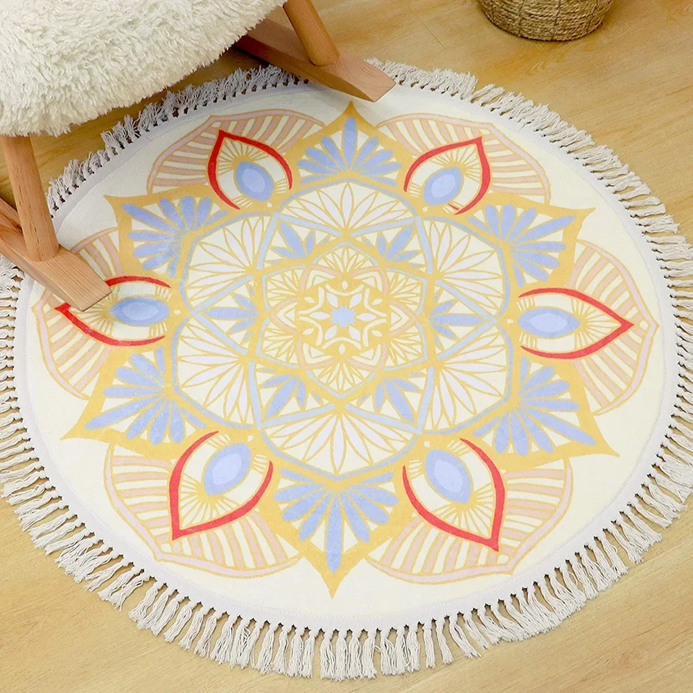 Round Rug Bedroom Tassel Carpe - Ethnic Fashion Online recensie en prijs
