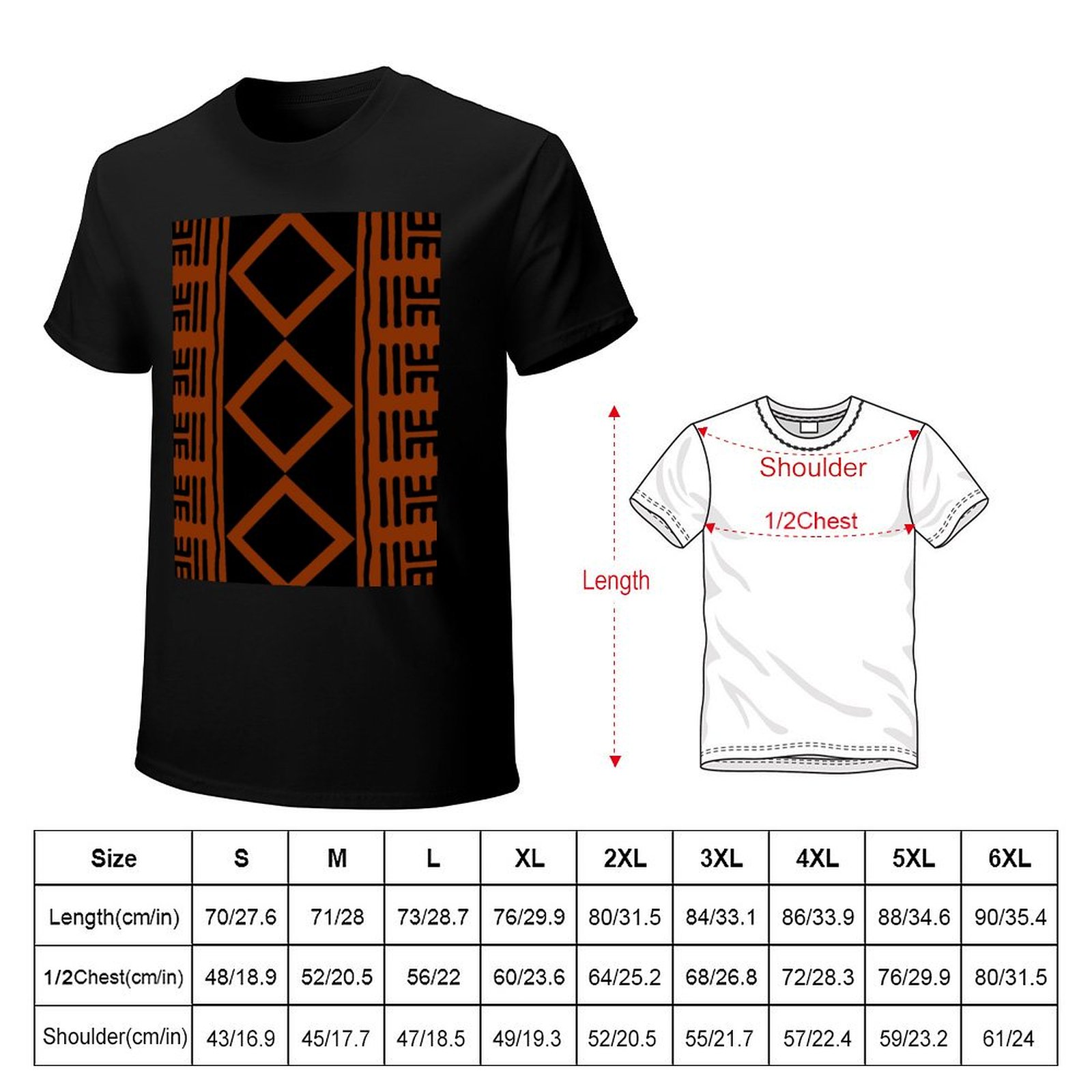 Rust Colored African Mudcloth  - Mudcloth Print Top recensie en prijs