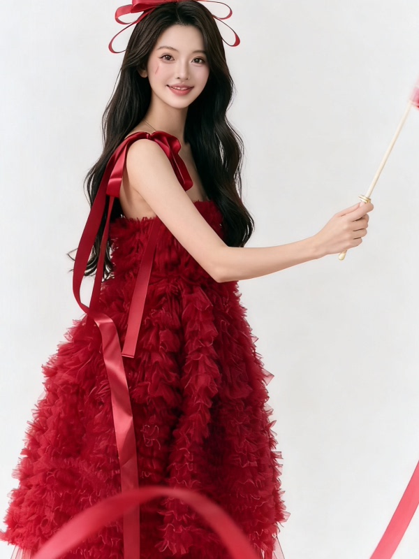Red Tulle Skirt Artistic Birth - Ethnic Fashion Studio recensie en prijs