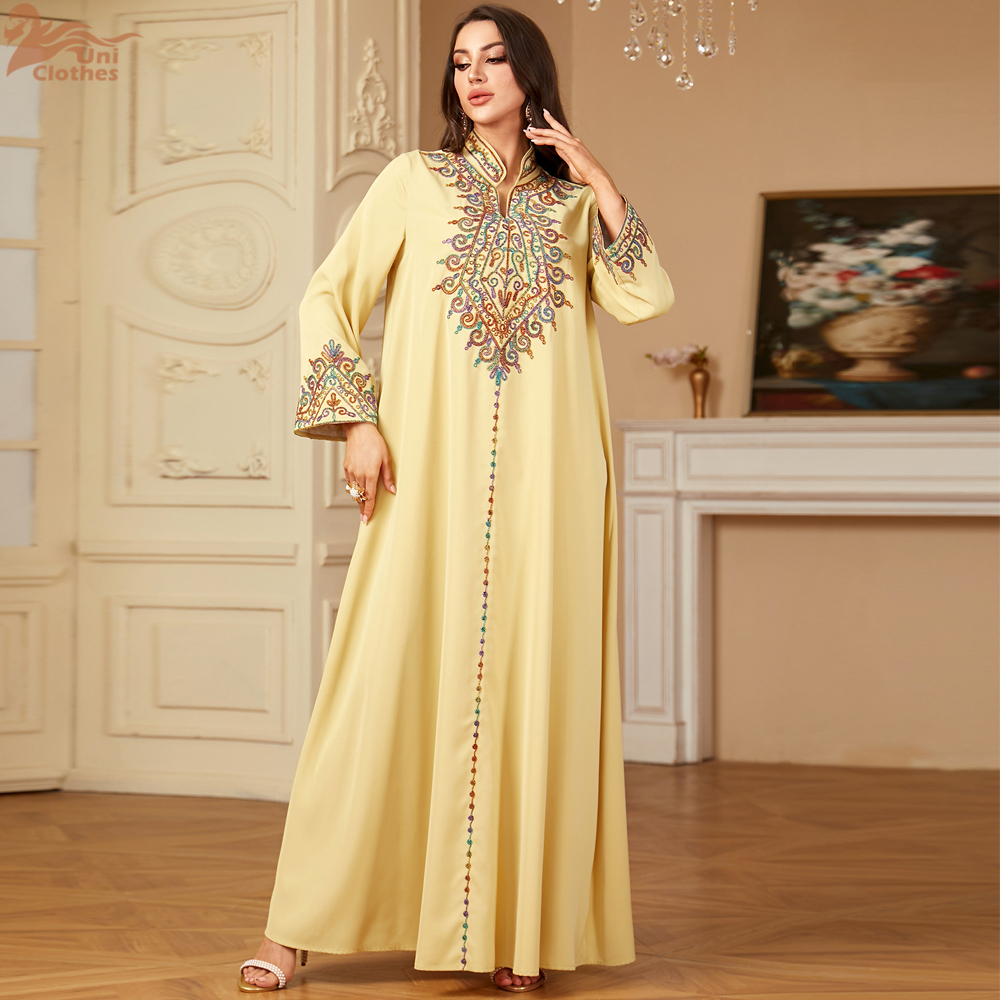 Uni Embroidery V-Neck Long Dre - Ethnic Fashion Dubai recensie en prijs
