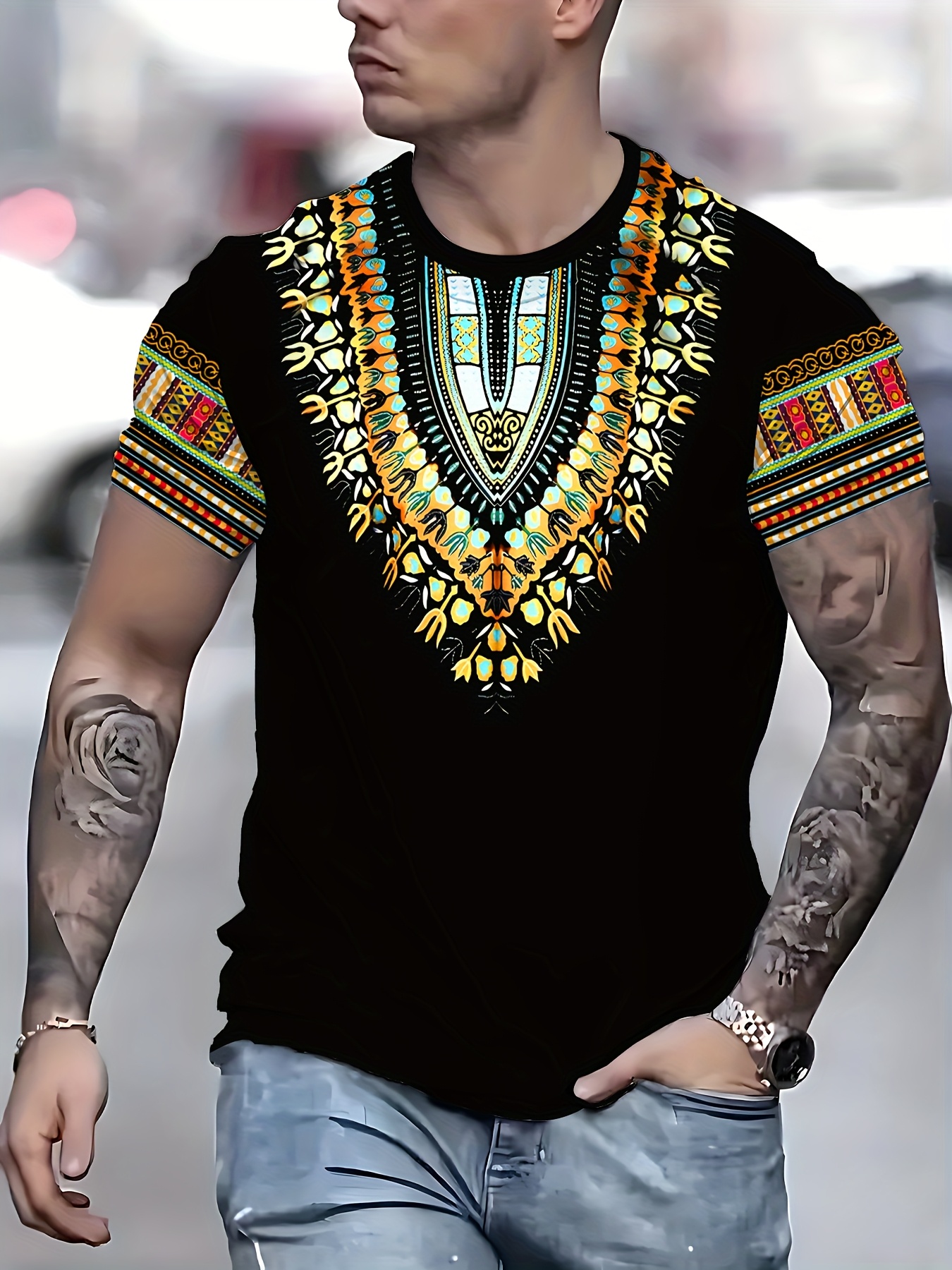 Summer Retro Ethnic Pattern T- - Ethnic Fashion Boutique recensie en prijs