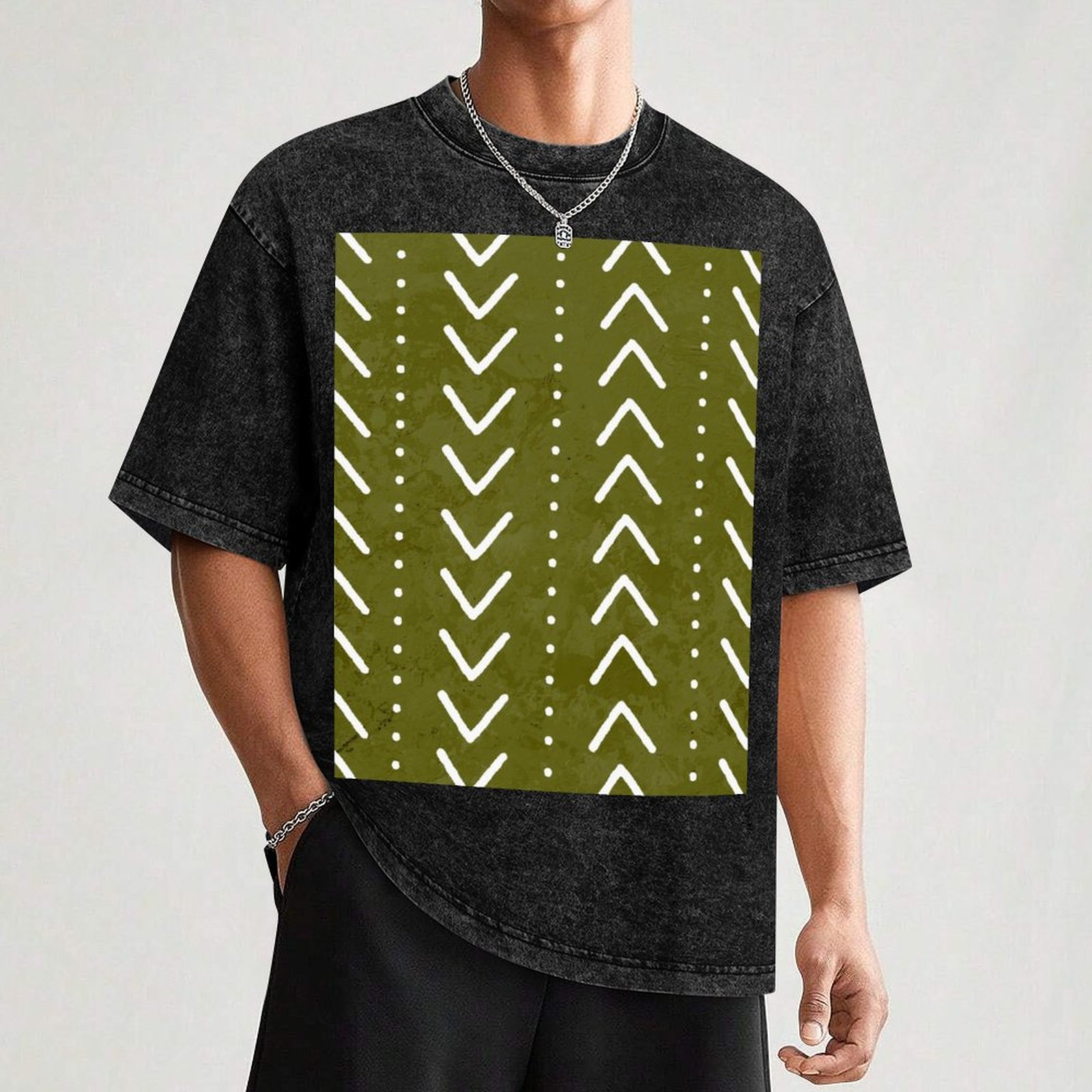 Olive Green Mudcloth Arrows Pa - Mudcloth Print Top recensie en prijs
