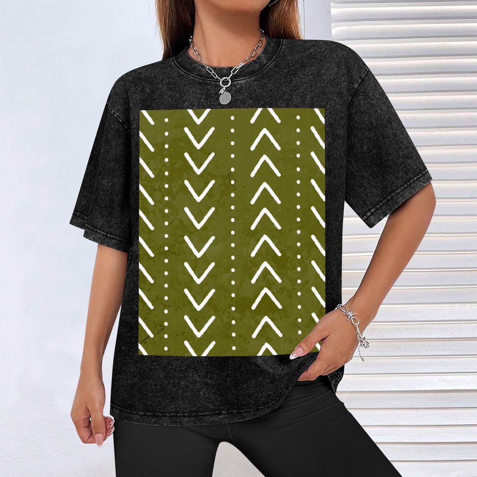 Olive Green Mudcloth Arrows Pa - Mudcloth Print Top recensie en prijs