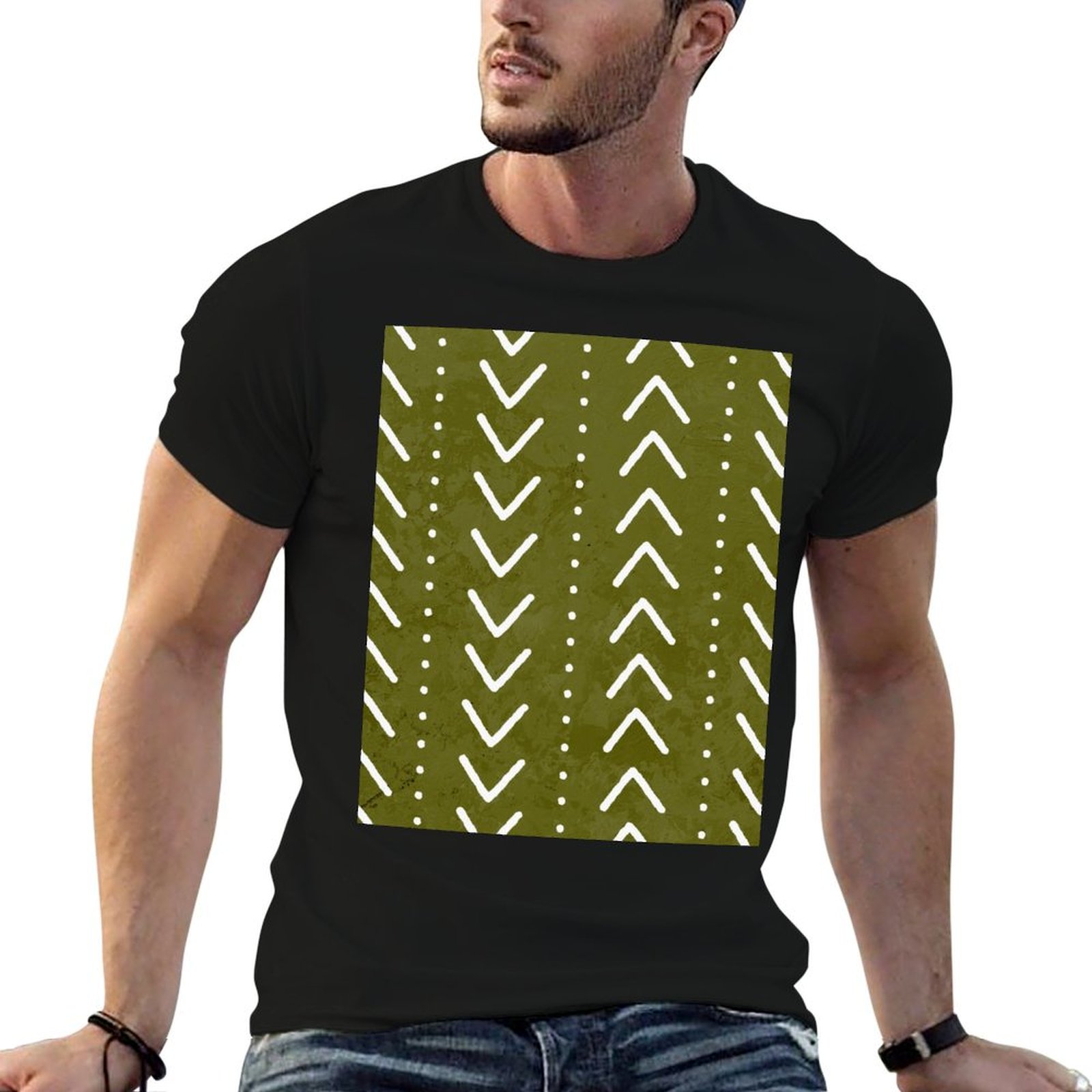 Olive Green Mudcloth Arrows Pa - Mudcloth Print Top recensie en prijs