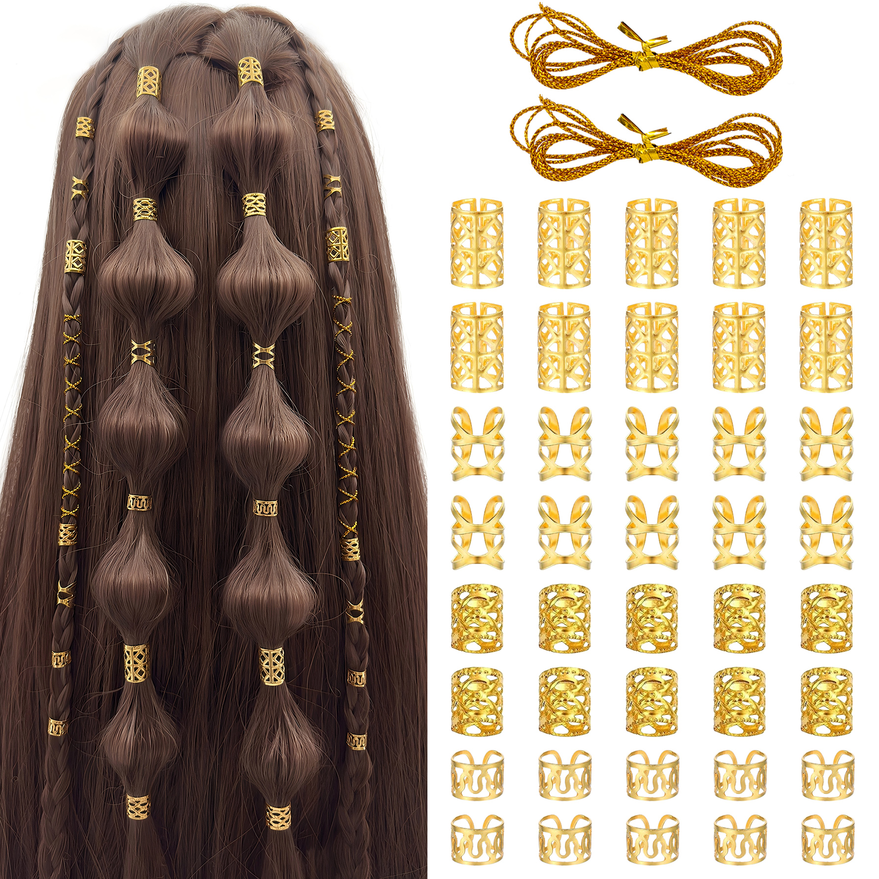 42pcs Alloy Hair Rings - Adjus - Ethnic Fashion Jewellery recensie en prijs