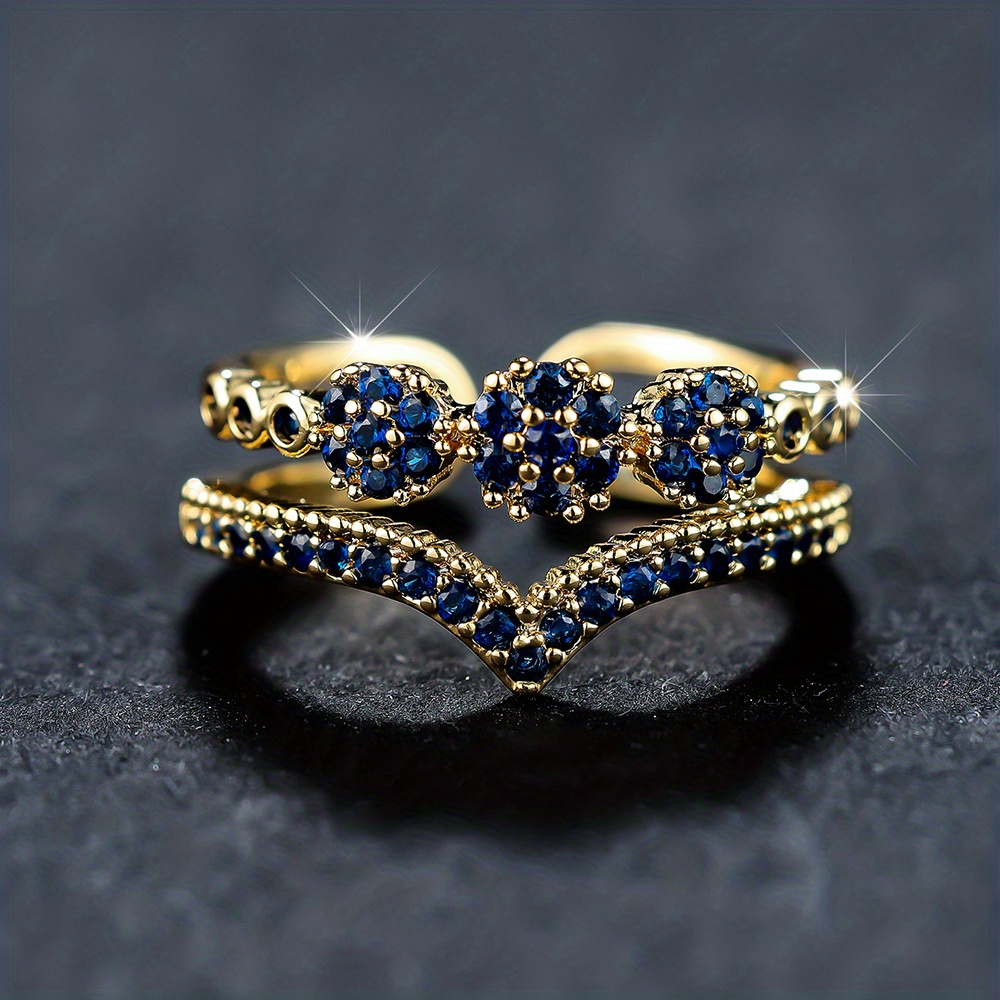 Luxury blue royal style ring,  - Ethnic Wear Fashion Designer recensie en prijs
